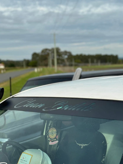 CLEAN BUILDZ Reverse Cut Matte Black Front Windscreen Banner